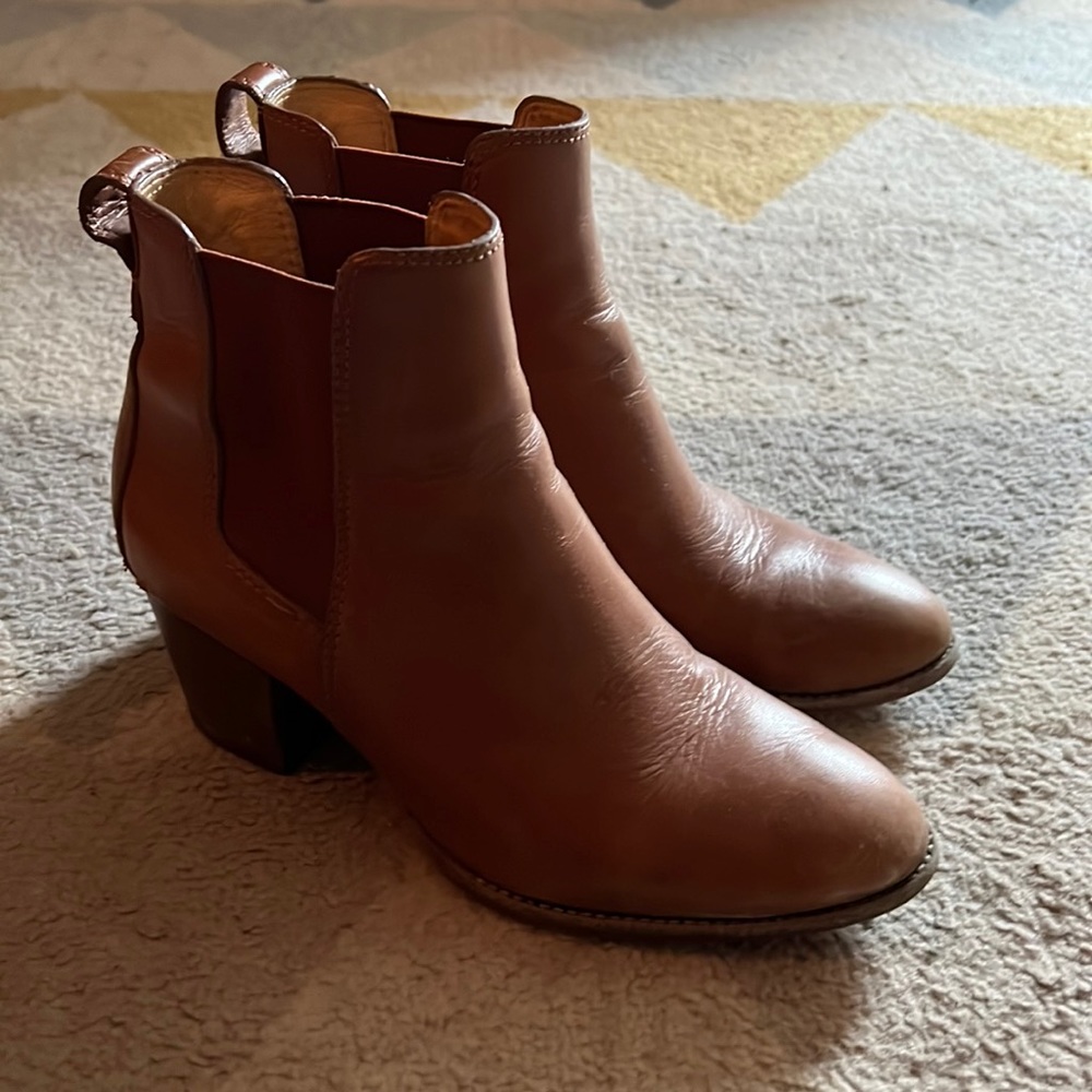 Madewell Brown Leather Heeled Booties